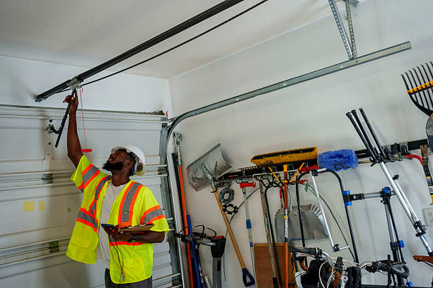 Professional Garage Door Panel Replacement technician working in Clinton, IL